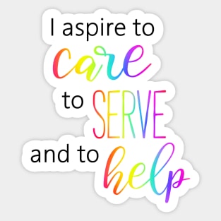 Nurse Care, Serve, Help Sticker